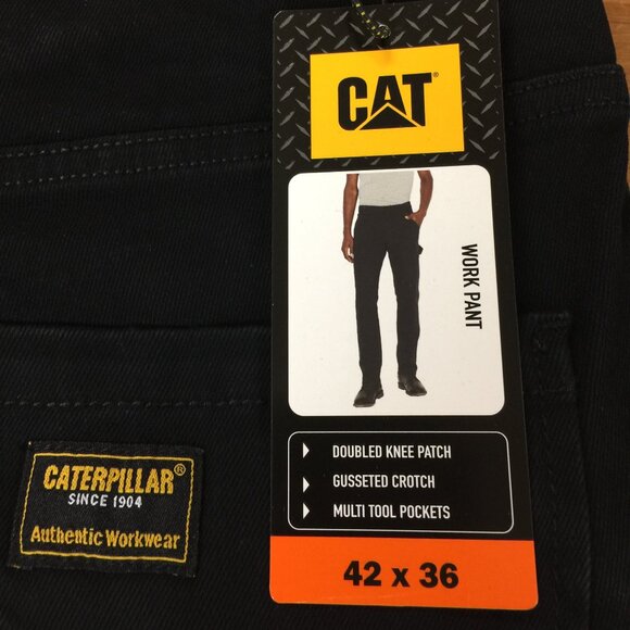 Caterpillar Men's Cotton Work Pants, Black NWT - Picture 6 of 6